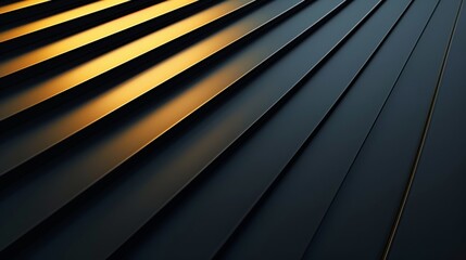 Obraz premium The image showcases a series of alternating black and gold stripes with a glossy finish, giving a sense of luxury and elegance