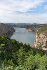 view of steel bridge over river