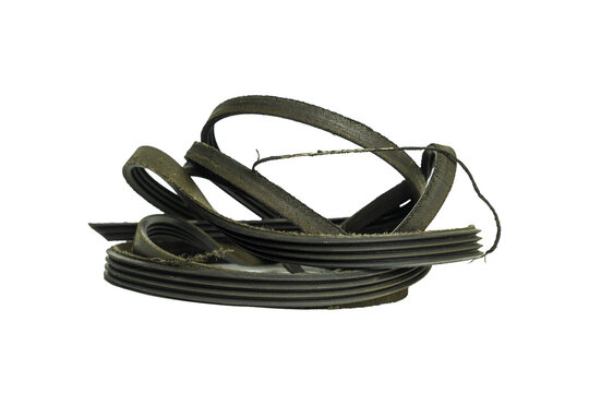 Old expired car Automotive belt and white background,clipping path isolation.