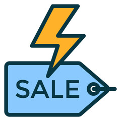 Flash Sale Outline Color Icon