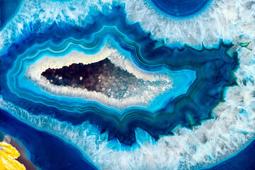 Stunning Blue Brazilian Geode with Agate Crystal and Quartz