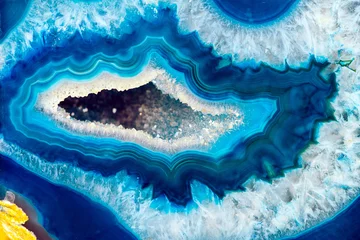 Stunning Blue Brazilian Geode with Agate Crystal and Quartz