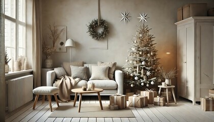 シンプルで洗練されたスカンジナビア風クリスマスインテリア