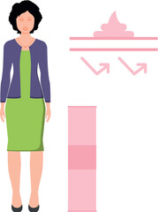 The girl is standing.