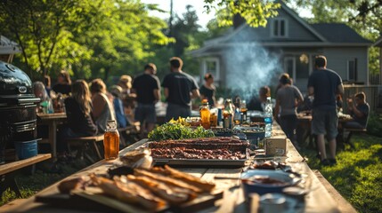 Community gathers for a neighborhood BBQ, where the smoker is the centerpiece, bringing everyone together over shared flavors.