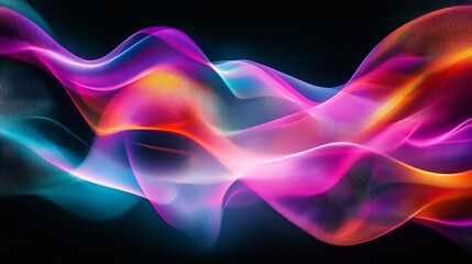 Captivating digital waves undulate with energy and dynamism against a shadowy backdrop. Hues of vibrant colors dance and mingle, creating a mesmerizing tapestry that evokes a sense of depth 
