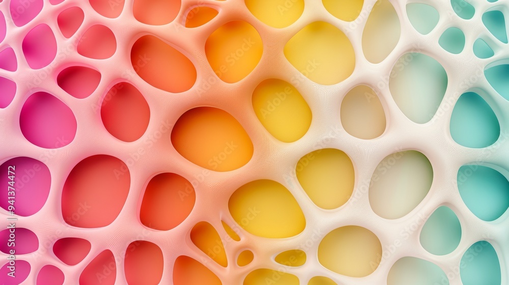 Poster colorful abstract background with an organic, porous pattern. vibrant and dynamic design perfect for