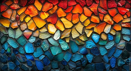 Vibrant Mosaic Art Displaying Beautiful Colors and Patterns