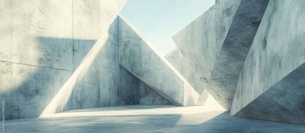 Poster 3D rendering of a geometric plane design