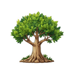 Tree Crown Isolated on a White Background, Highlighting the Beauty of Natural Greenery and Leaf Texture