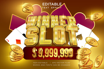 winner slot text effect