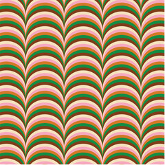 70s Retro Seamless Pattern in Green, Brown, Pink and Beige. 60s and 70s Retro style and Aesthetic	