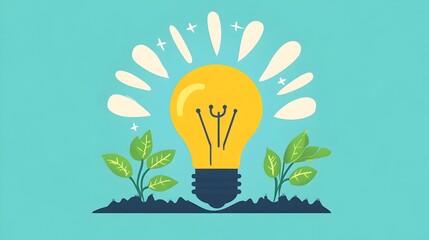 Light Bulb with Sprouting Seeds - Insight and Natural Growth