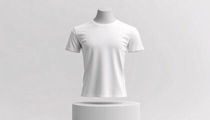 White Plain TShirt Mockup on Mannequin Branding Concept Branding