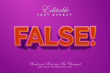 False vector 3d editable text effect