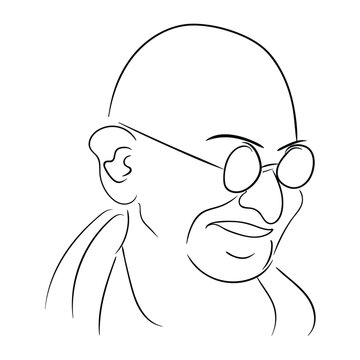 recommend clip art: mahatma gandhi jayanti. 2 october gandhi jayanti, line drawing, sketch