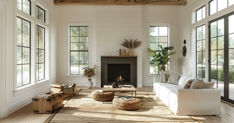 Fototapeta premium Modern Living Room Design, Contemporary Furniture