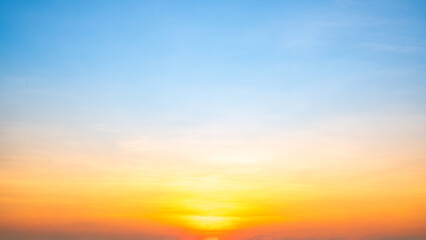 Beautiful , luxury soft gradient orange gold clouds and sunlight on the blue sky perfect for the background, take in everning,Twilight, Large size, high definition landscape photo