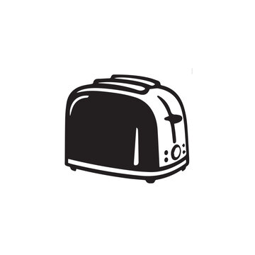 recommend clip art: Bread toaster silhouette icon. Kitchen equipment pictogram isolated on transparent background