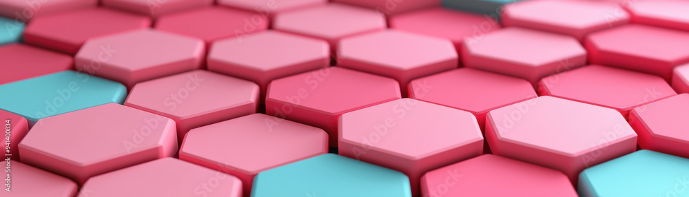 Aufkleber close-up of colorful hexagonal tiles forming a geometric pattern. ideal for backgrounds, design, and