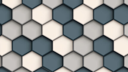 Abstract  hexagonal geometric pattern with shades of blue and white, creating a modern and minimalist background.