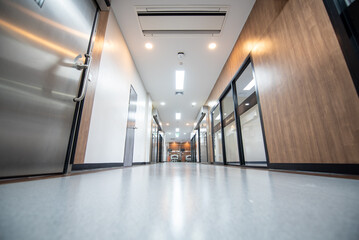 New hospital corridor, new epoxy floor