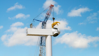 wind farm under construction - energy speculation santu miali sardinia.