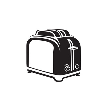 recommend clip art: Bread toaster silhouette icon. Kitchen equipment pictogram isolated on transparent background