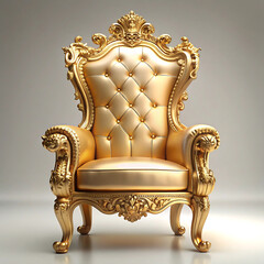 golden throne on white background