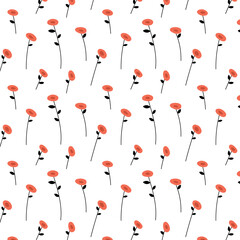 Beautiful pattern with flowers on white background for textiles.