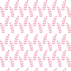 Sprig pattern for packaging and textiles on white background. 