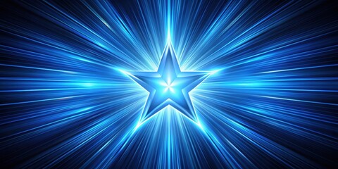 Fototapeta premium Abstract blue explosion star with glow against lines background, Abstract, blue, explosion, star, glow, lines, background