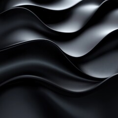 Fototapeta premium Abstract Black Wavy Surface with Subtle Texture