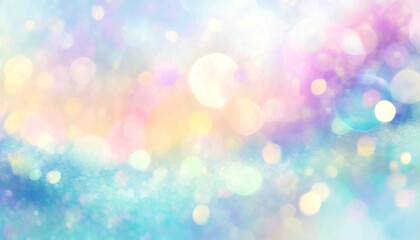 Fototapeta premium 水彩画、月、玉ボケ、水滴、淡い青のテクスチャ、透明感、幻想的 2024