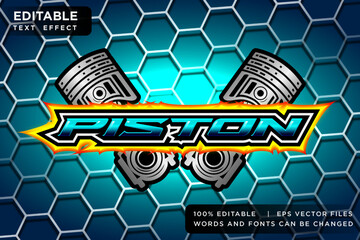 piston garage editable text effect