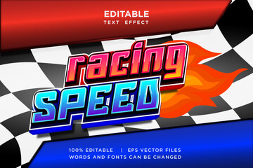 racing speed editable text effect