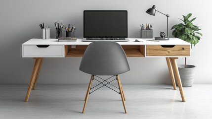 Minimalist Workspace with Modern Desk Generative AI