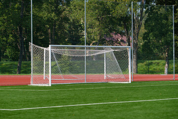 soccer goal on the field