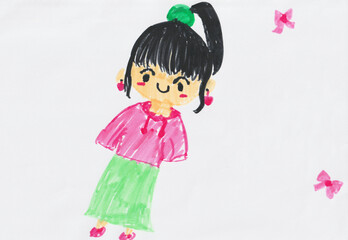 子供が描いた女の子の絵
