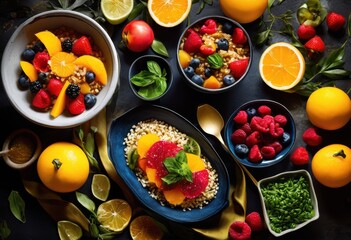 colorful vibrant food presentation showcasing eye catching packaging designs unique styles attractive visuals, gourmet, plate, culinary, fresh, organic