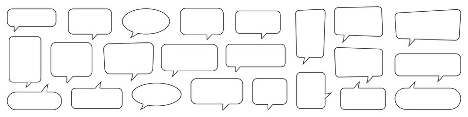 Line speech bubble, speech balloon, chat bubble for apps and websites.