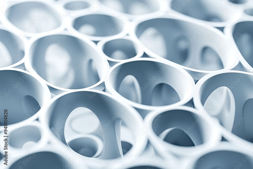 Poster abstract close-up of a textured surface featuring organic shapes and a smooth, glossy finish in soft
