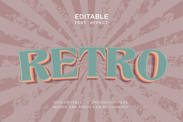 retro vintage editable text effect vector