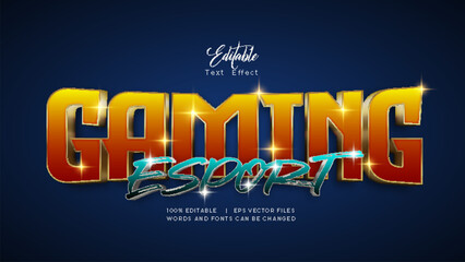 Editable Modern 3D Text Effect – Gradient Chrome Typography Vector Design