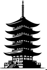 Hand-Drawn Pagoda Illustration for Japanese Cultural Project