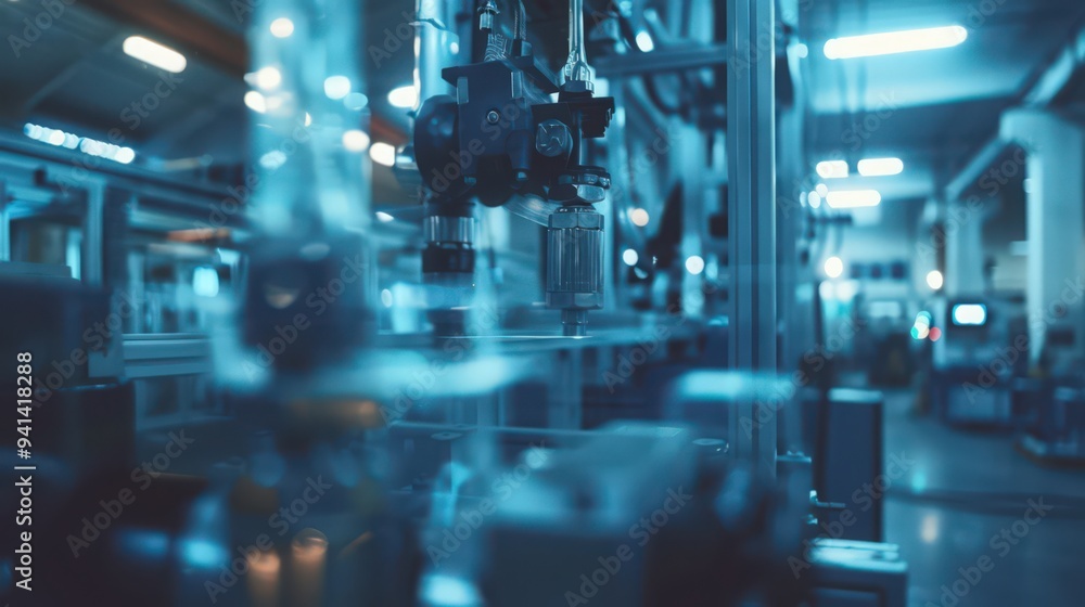 Poster implementation of iot sensors in the factory floor, enabling real-time monitoring