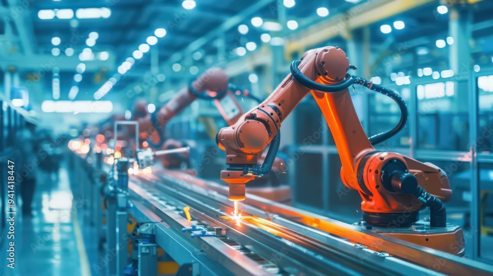 Poster explore the implementation of robotic welding and assembly stations