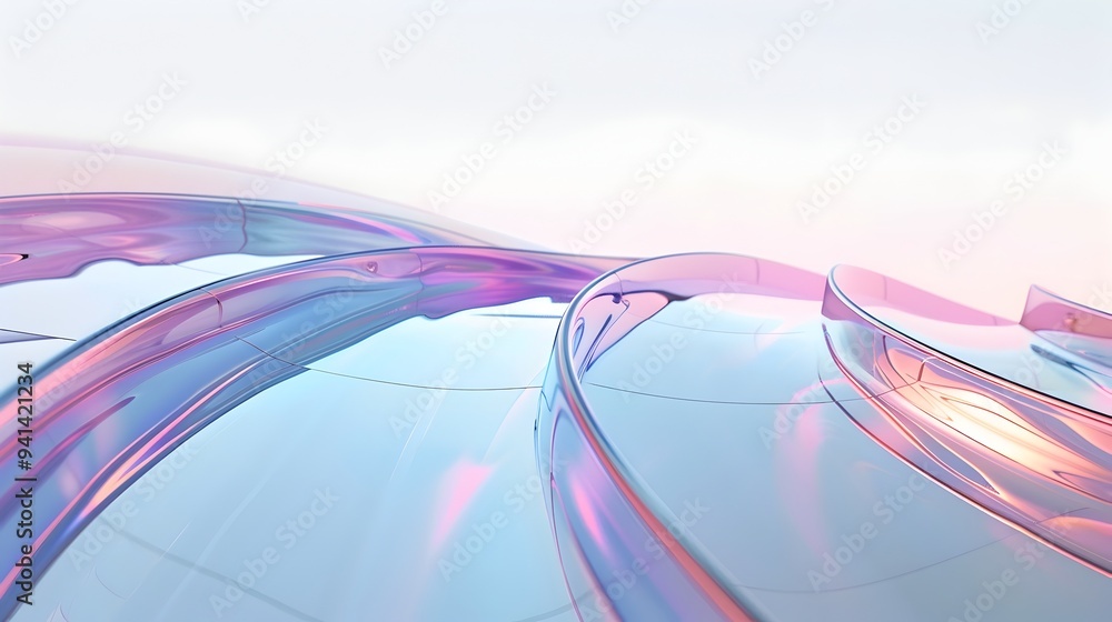 Aufkleber vibrant fluid waves of color and curve in dynamic digital art design