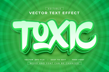 Vector toxic editable text effect green color style
