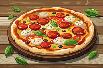 Fast food pizza slice icon